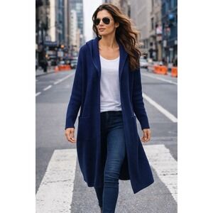 Lauren Ralph Lauren Cotton Knit Long Hooded Open-front Cardigan w Pockets 1X